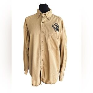 Sierra Pacific Women's Size Medium Denim Shirt Bear Paw Embroidered EUC Vintage